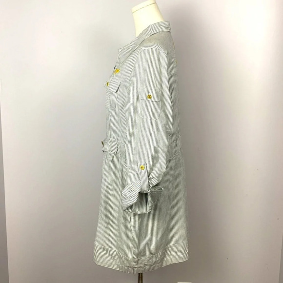 Vintage Y2K Coogi Zip front belted dress with vertical stripes 1X - Picture 10 of 13